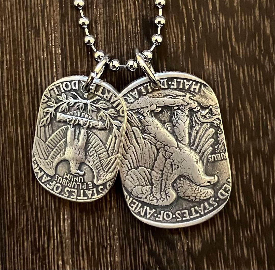 USAビンテージ銀貨　ドッグタグネックレス