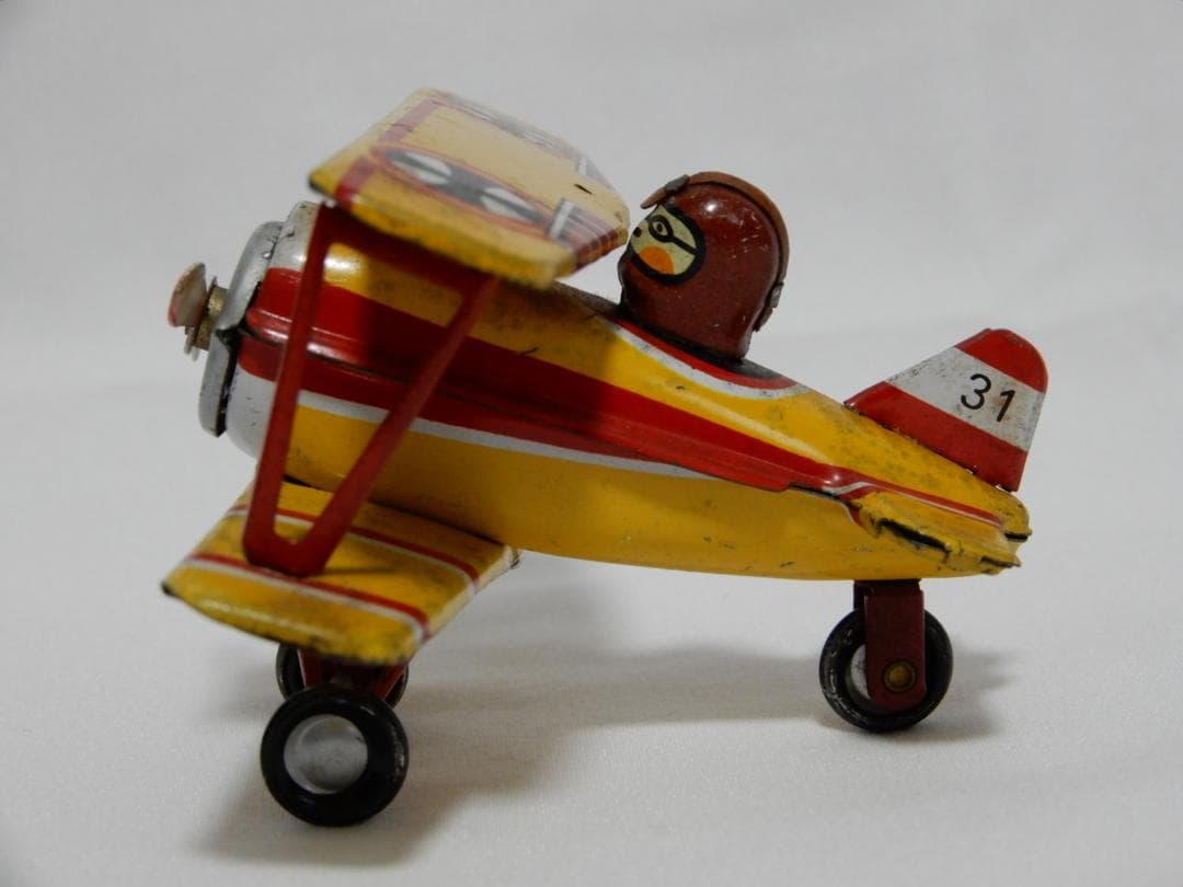 50'sヴィンテージ　ドイツ空軍　ブリキ製複葉機　ドイツ製