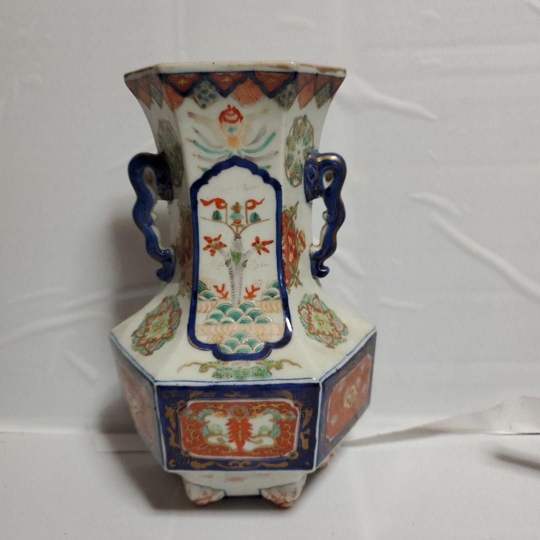 明治伊万里色絵掛け花生