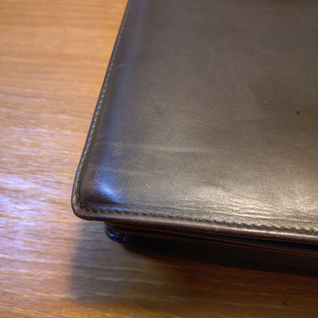 BOTTEGA　ダークブラウン レザー ビジネスバッグ 編み込みデザイン