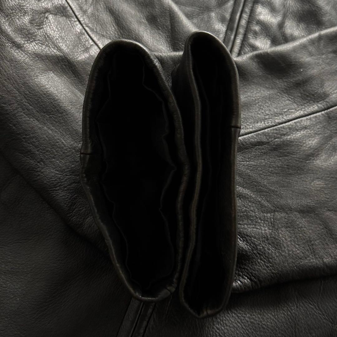 【希少サイズ】エディーバウアー 3XL レザージャケット　シングル　カウレザー