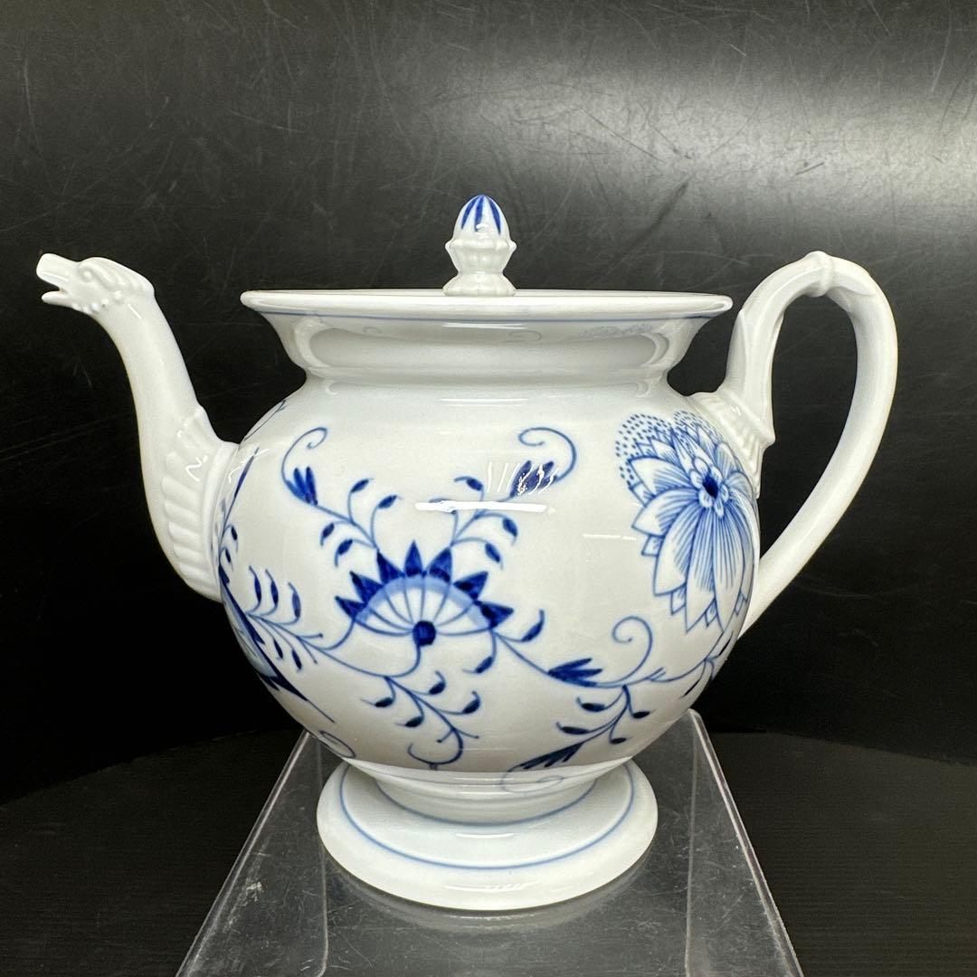 マイセン　ブルーオニオン　希少シェイプ　スワン口　ポット　東ゆ7-1107☆1F