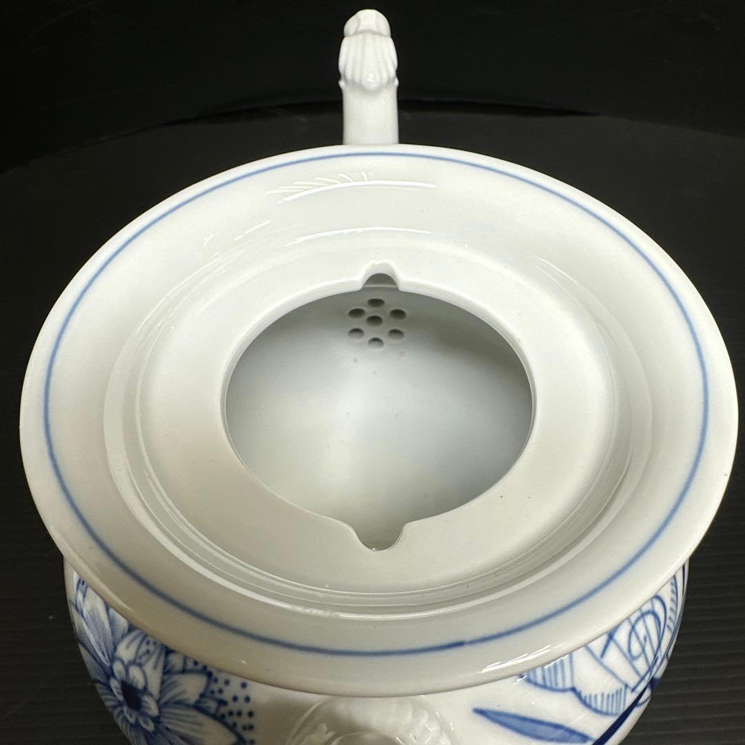 マイセン　ブルーオニオン　希少シェイプ　スワン口　ポット　東ゆ7-1107☆1F