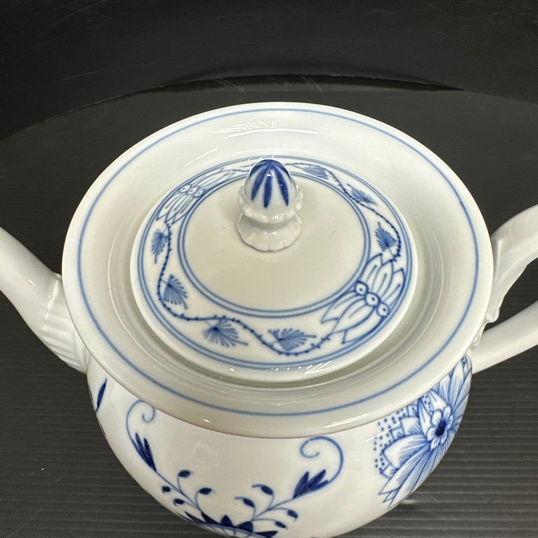 マイセン　ブルーオニオン　希少シェイプ　スワン口　ポット　東ゆ7-1107☆1F