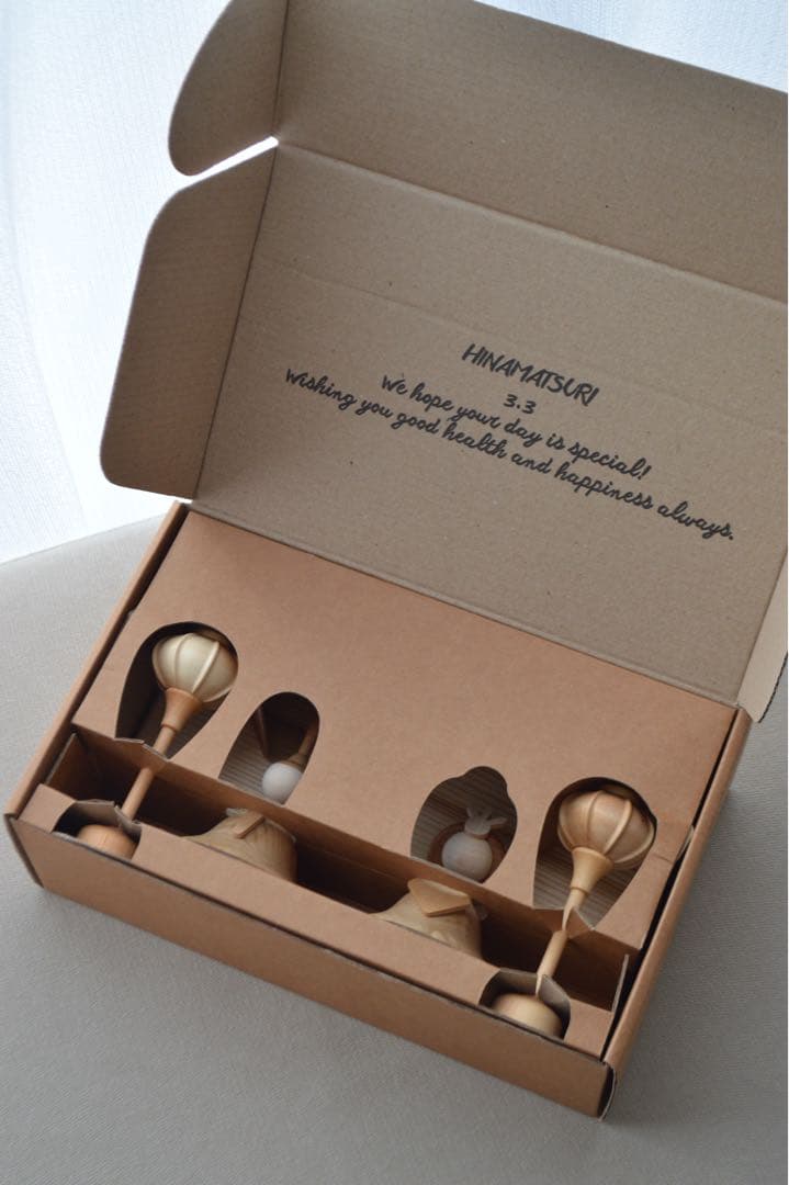 【新品正規品】木製雛人形-Fleur-コンパクト ナチュラル 北欧風 初節