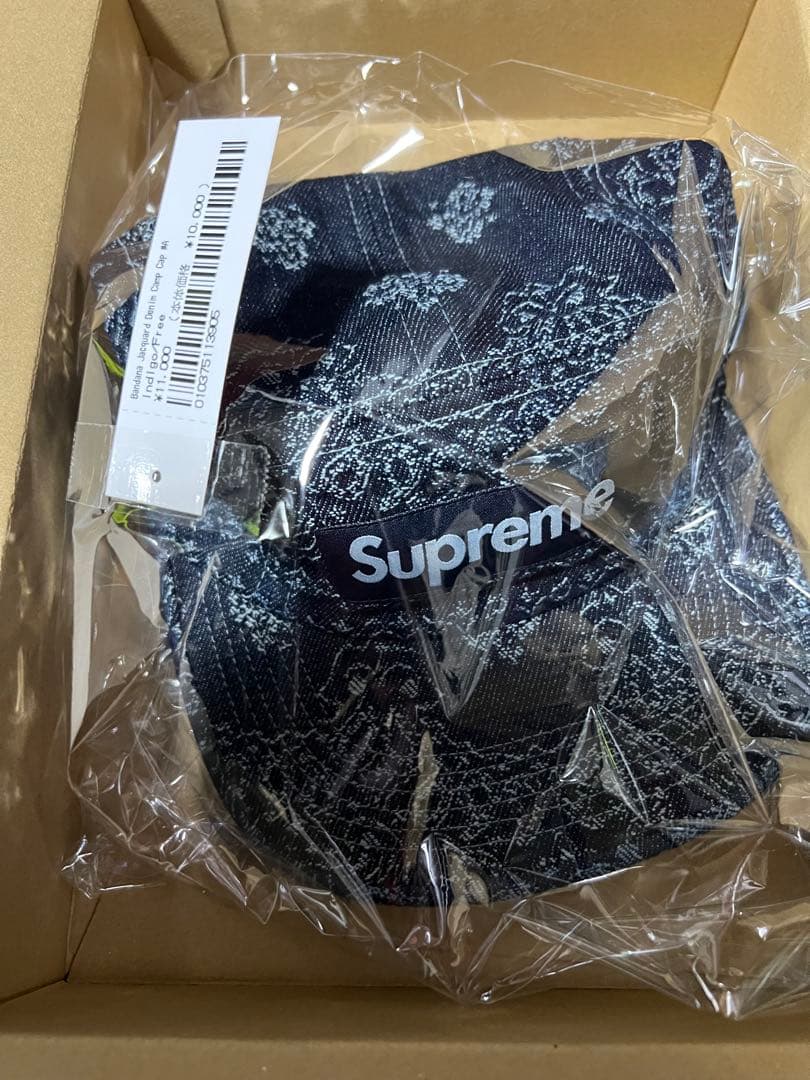 小物 Supreme Bandana Jacquard Denim Camp Cap