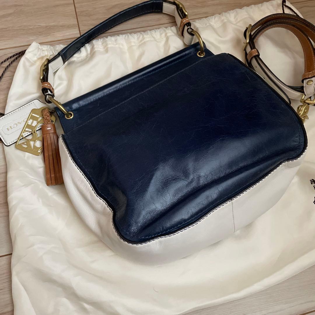 まいママ　COACH ネイビー ショルダーバッグ