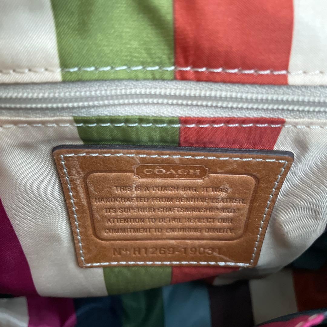 まいママ　COACH ネイビー ショルダーバッグ