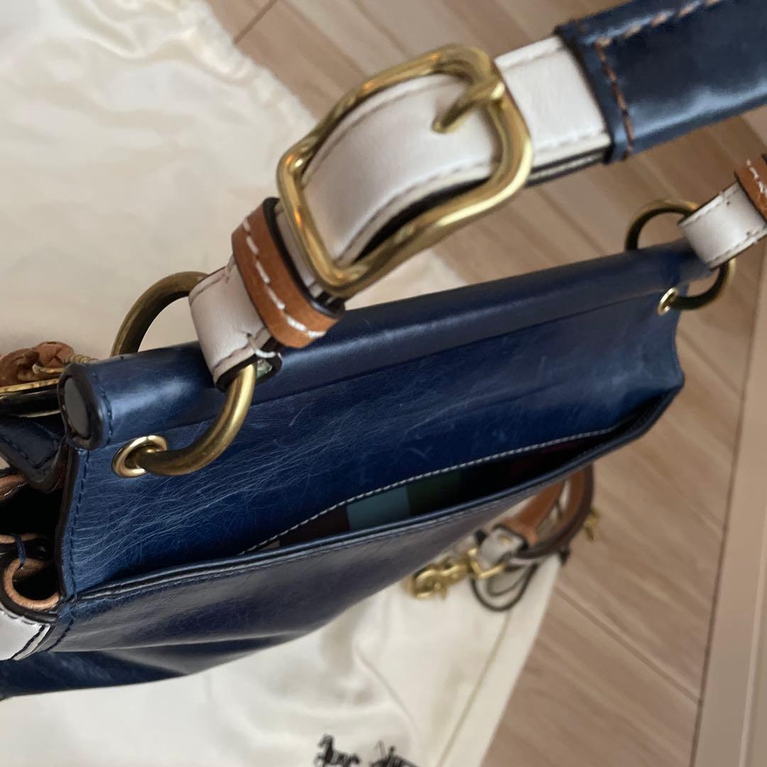 まいママ　COACH ネイビー ショルダーバッグ