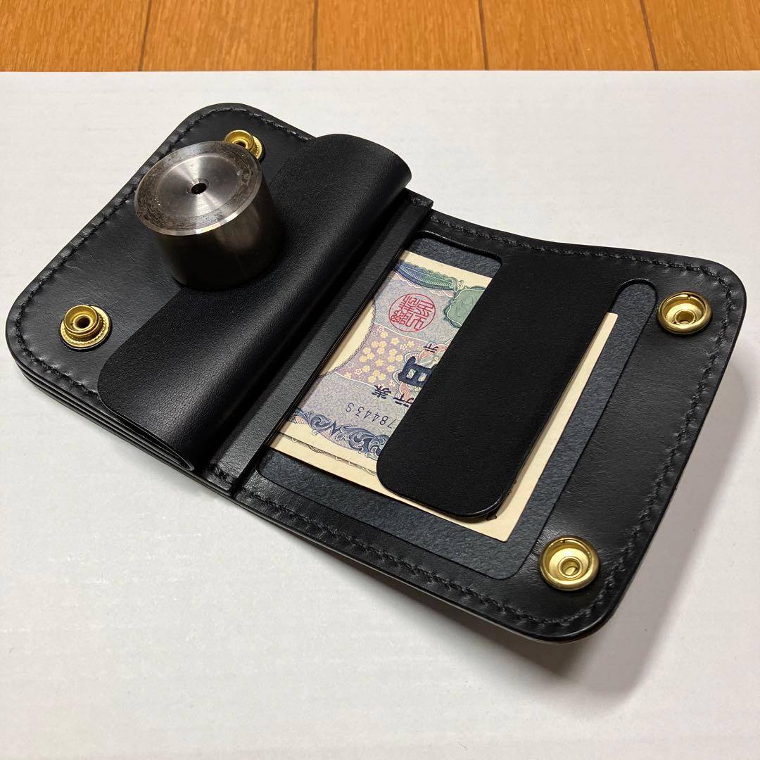 [ハンドメイド]ミニトラッカーウォレット 北米産ステアハイド