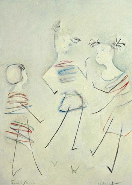 油絵 絵 絵画 インテリア 額付(黒) F4-051513 可愛い子供たち