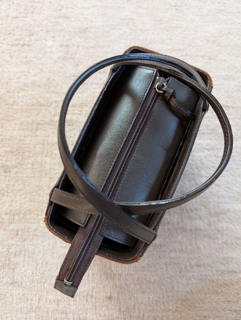 バーバリー　ハンドバッグ　スクエア　ノバチェック刺繍　レア　ブラウン　ミニ