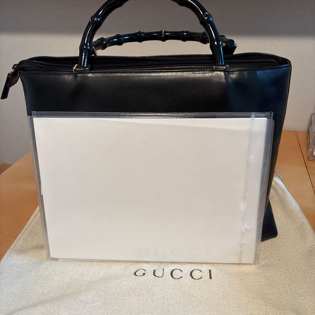 【初売り】GUCCI ブラック レザーハンドバッグ