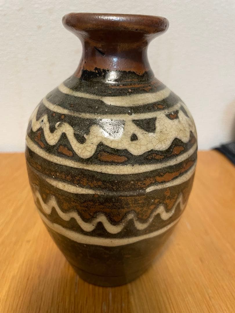 金城次郎　壺屋時代　波紋イッチン　徳利　花瓶　民藝　古民藝　民芸