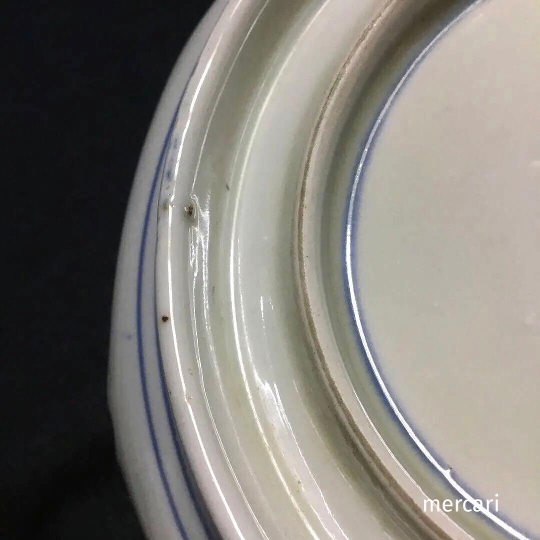 伊万里焼 色絵 草花紋様 八角 六寸深鉢 /骨董/時代物