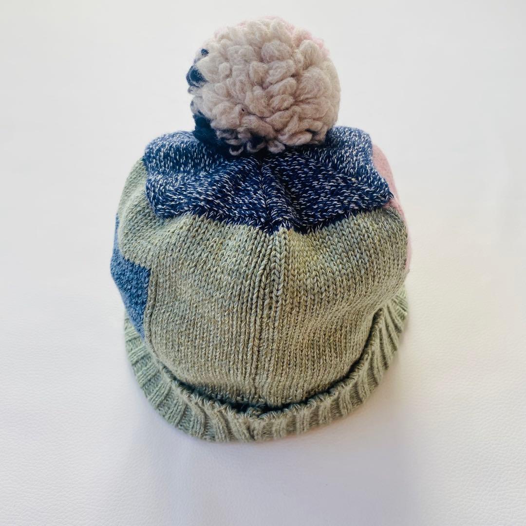 【美品】KAPITAL　キャピタル　ニット帽　ボンボン　パッチワーク　つば付き