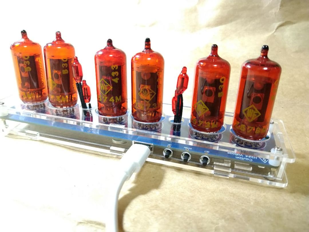 坂*呂様 ニキシー管時計 Z573、574混在 6球 完成品 ケース入り