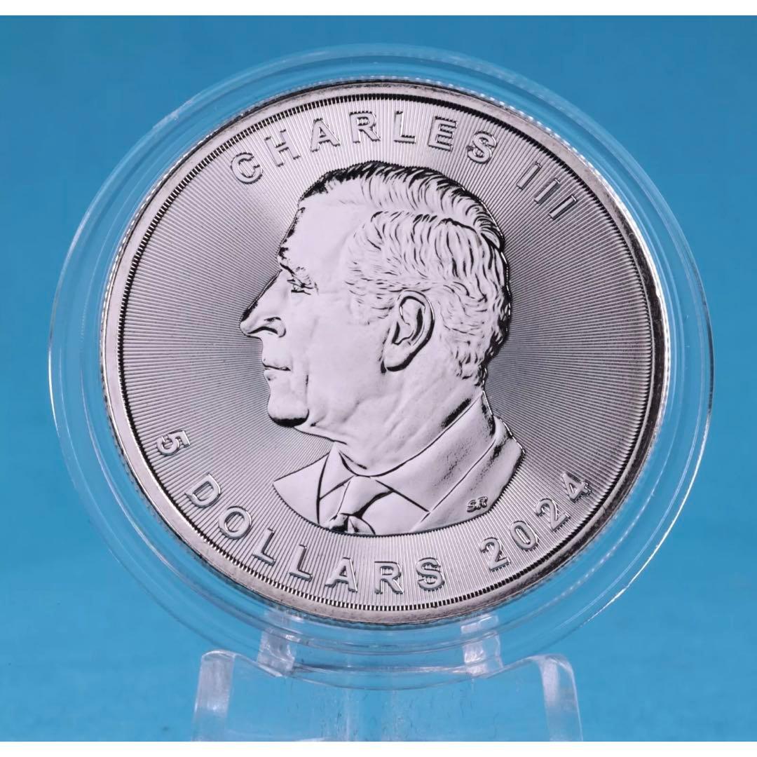 【世界100枚限定！】メイプルリーフ 銀貨 カラー セントバーナード 1オンス