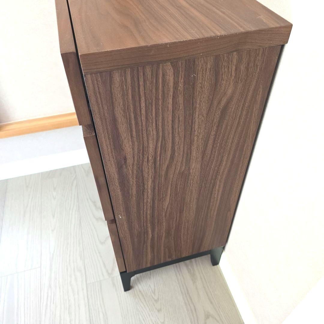 エルヴェ ブラウン 浅引き出し3段チェスト