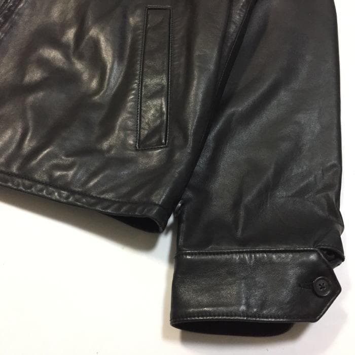 極上 国内正規 Ｌ ポロ ラルフローレン 黒 ラムレザージャケット シープレザー