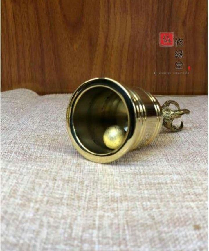 【修縁堂】密教法具 真言宗 （小）金剛鈴 法器 真鍮製 10.6cm