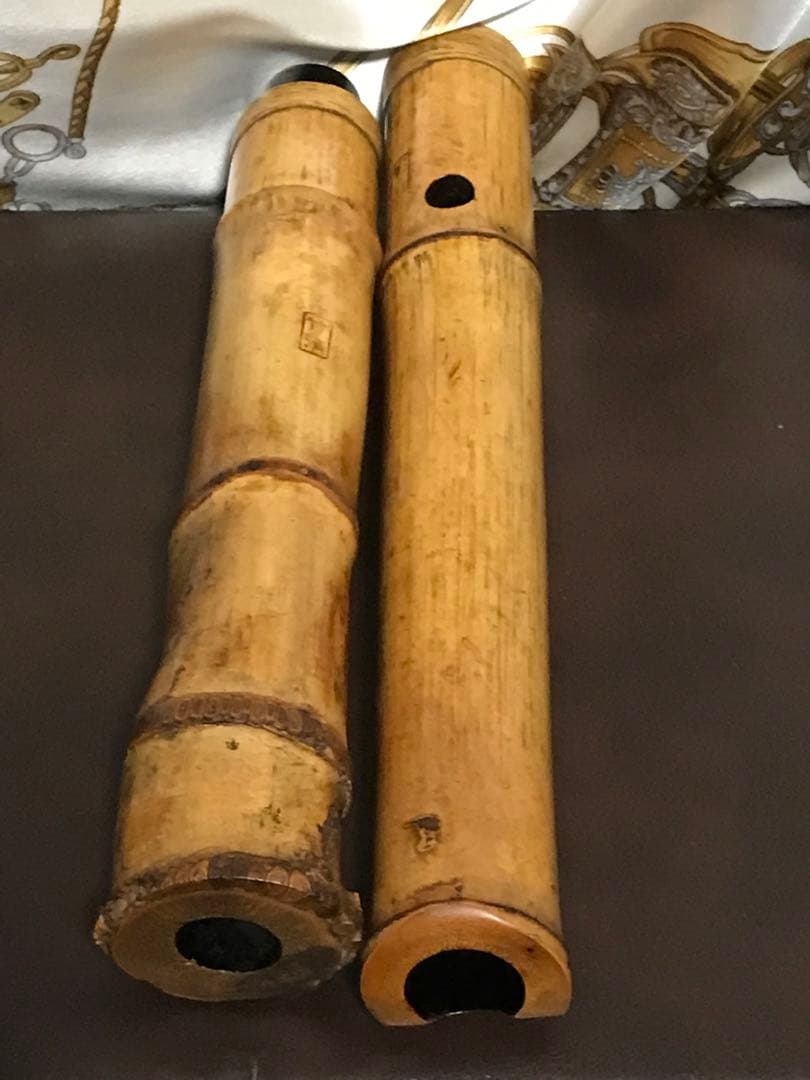 琴古流尺八　竹清銘(2印)　長さー約48.5㎝　 重さー約350g　古い尺八