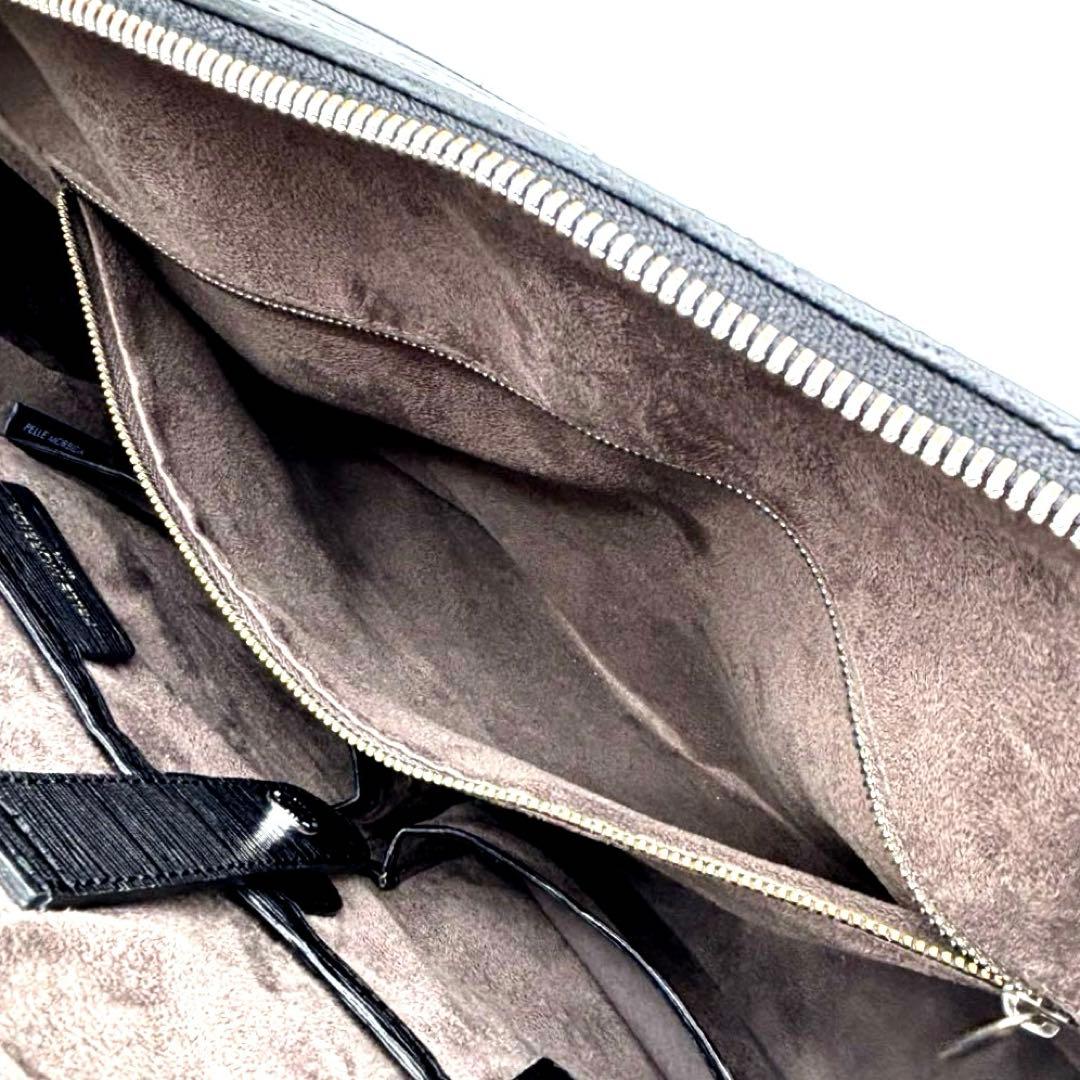 ✨極美品✨タグ付✨ペッレモルビダ　キャピターノ　2way　B4可　保存袋付き　黒