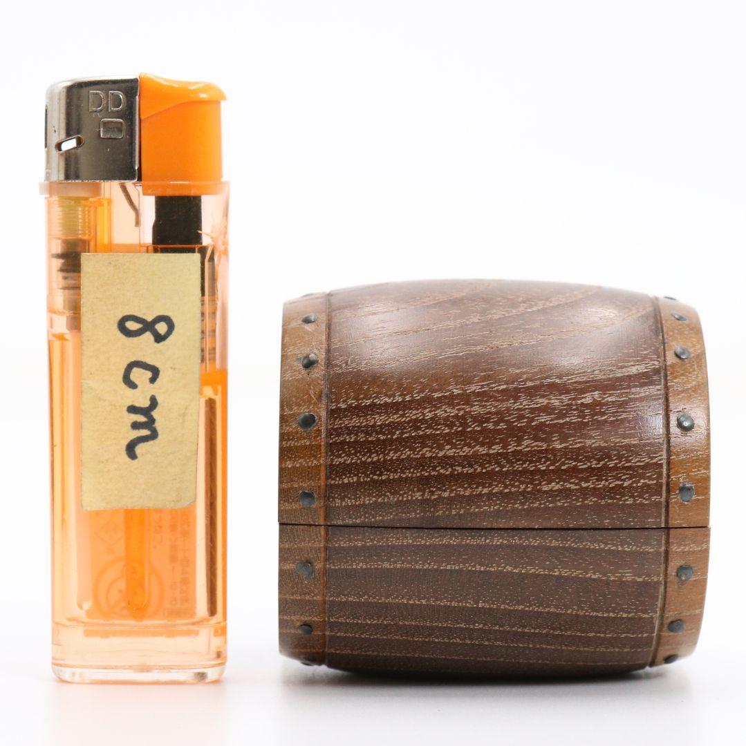 祥桑軒 光寿作 桑太鼓香合 茶道具 共箱共布　C896