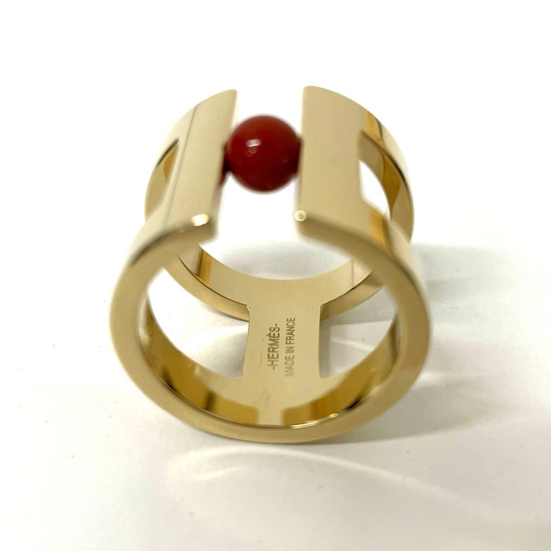 【TK】HERMES エルメス ペルレ GP スカーフリング ゴールド