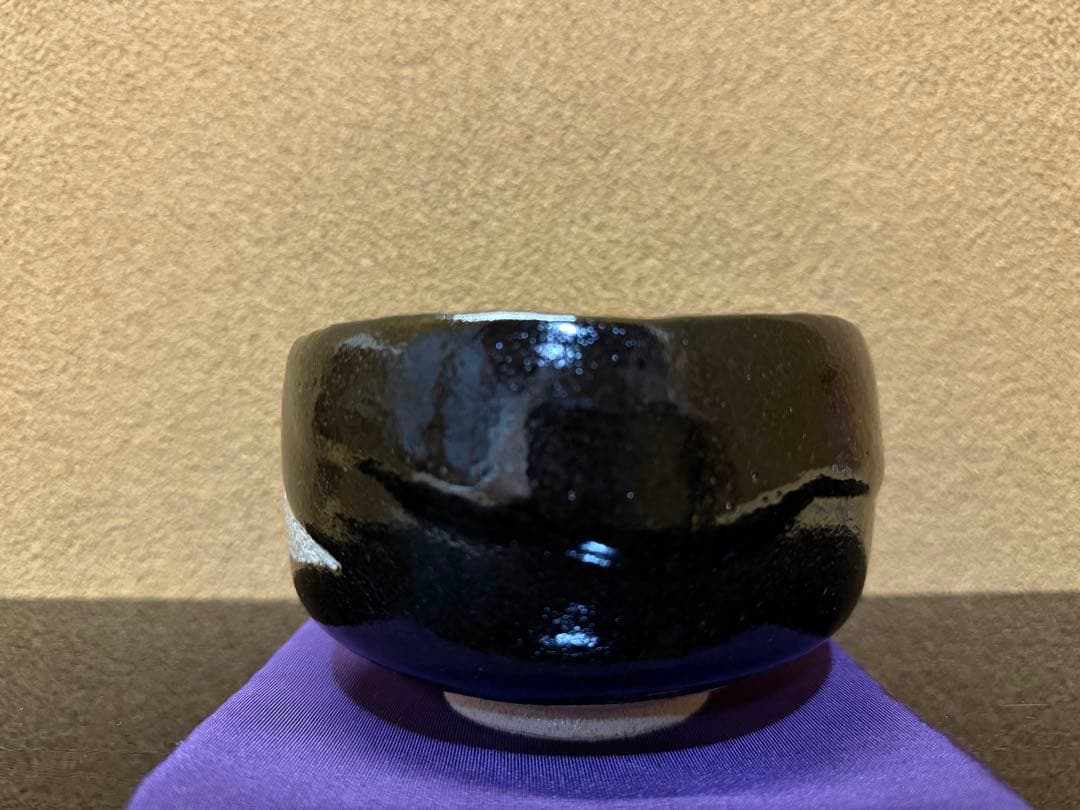 京焼　佐々木昭楽　のんかう千鳥写　黒茶碗　共箱