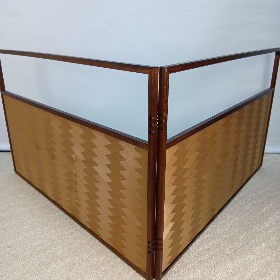 【美品】風炉先屏風　網代貼　両面　桑材　風炉　屏風