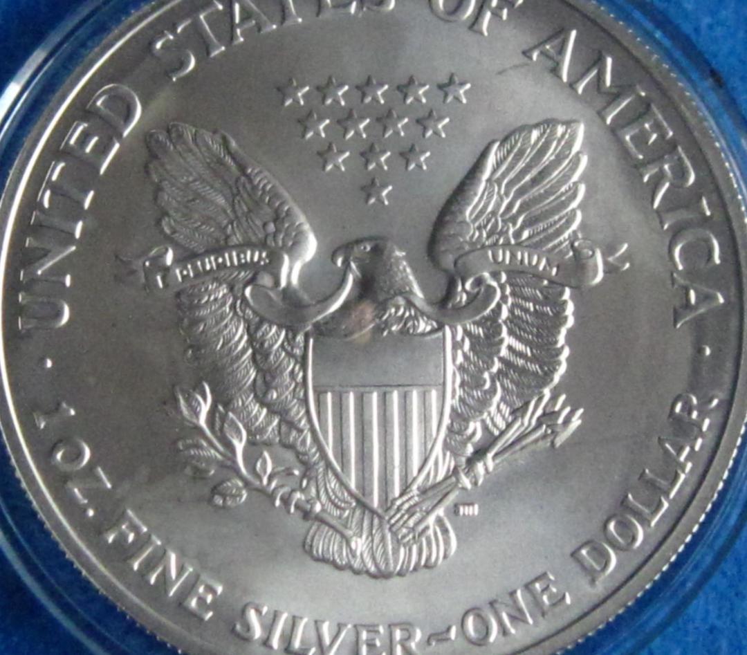 ２００３年　カラー　アメリカンシルバーイーグル　１オンス１ドル銀貨　コロンビア号
