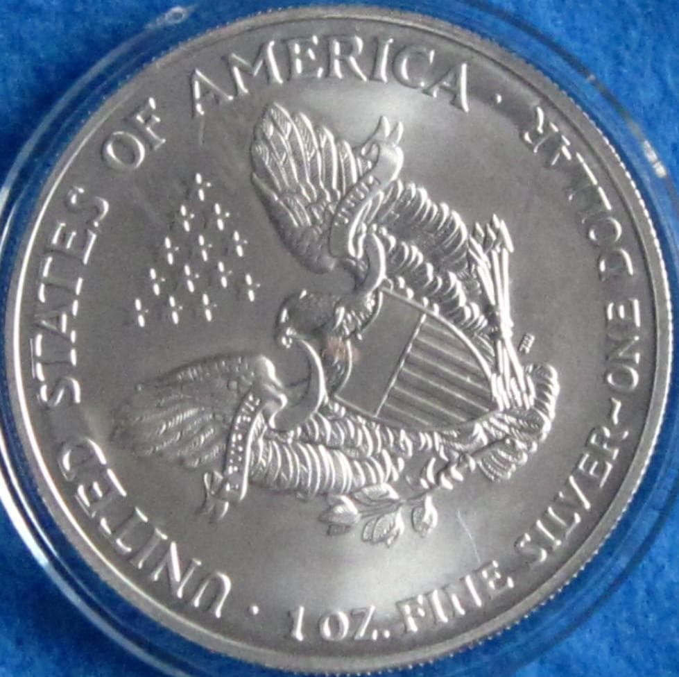 ２００３年　カラー　アメリカンシルバーイーグル　１オンス１ドル銀貨　コロンビア号