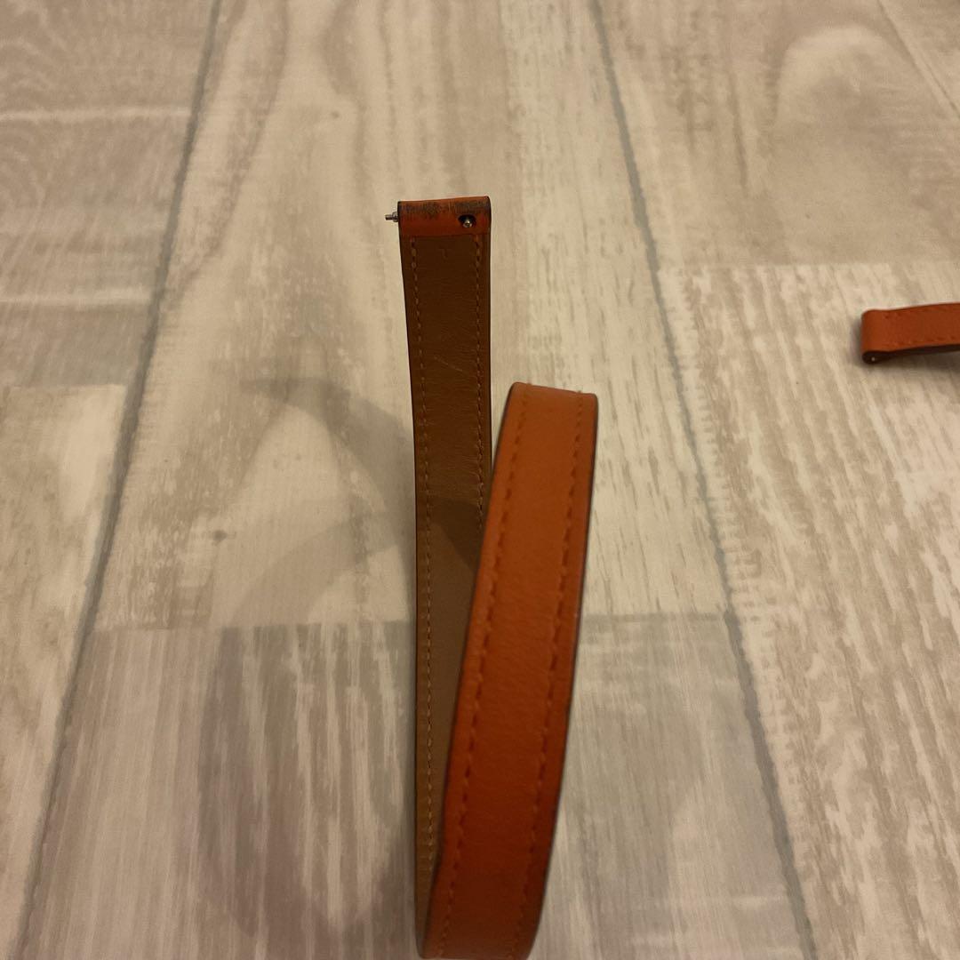 エルメス　Hウォッチミニ　レザーベルト　ドゥブルトゥール　オレンジ