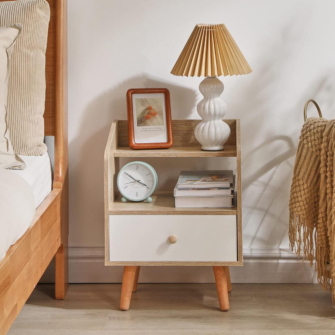 ☆サイドテーブル ナイト ベッド周り収納 多機能 引出し　北欧