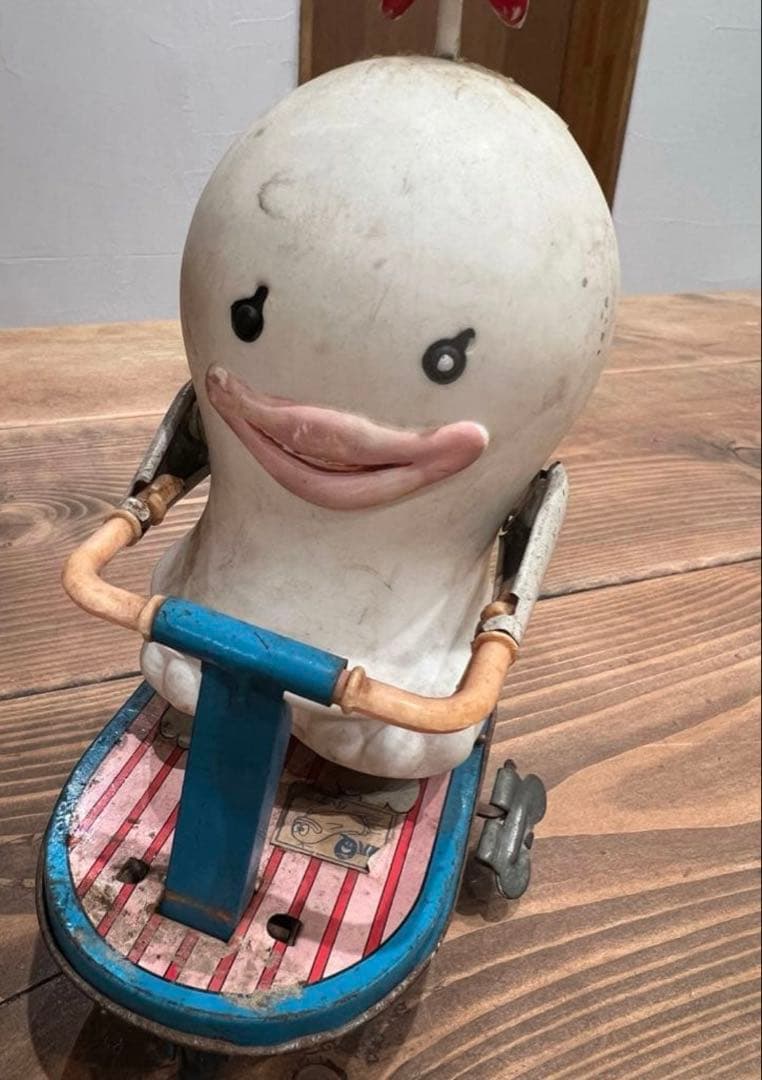 超レア品　オバＱ　Ｐ子　ソフビ　スクーター　古民家整理　服なし箱なし　汚れあり