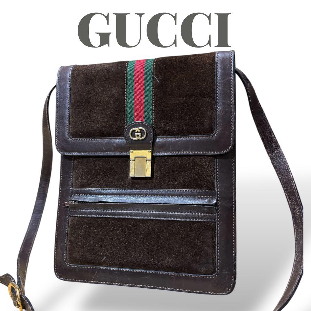 GUCCI グッチ シェリーライン ショルダーバック サコッシュ 金具 大容量