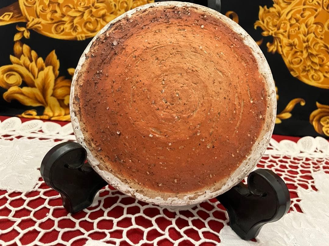 希少　秀逸作　茶道具　人間国宝　十一代三輪休雪（壽雪）　共布　供箱　萩焼　水指