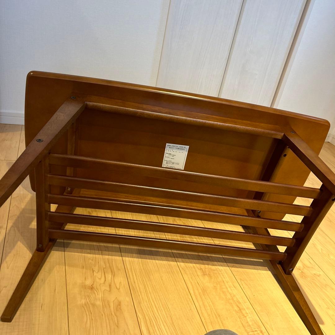 木製ブラウンテーブル 約90cm x 50cmカリモク