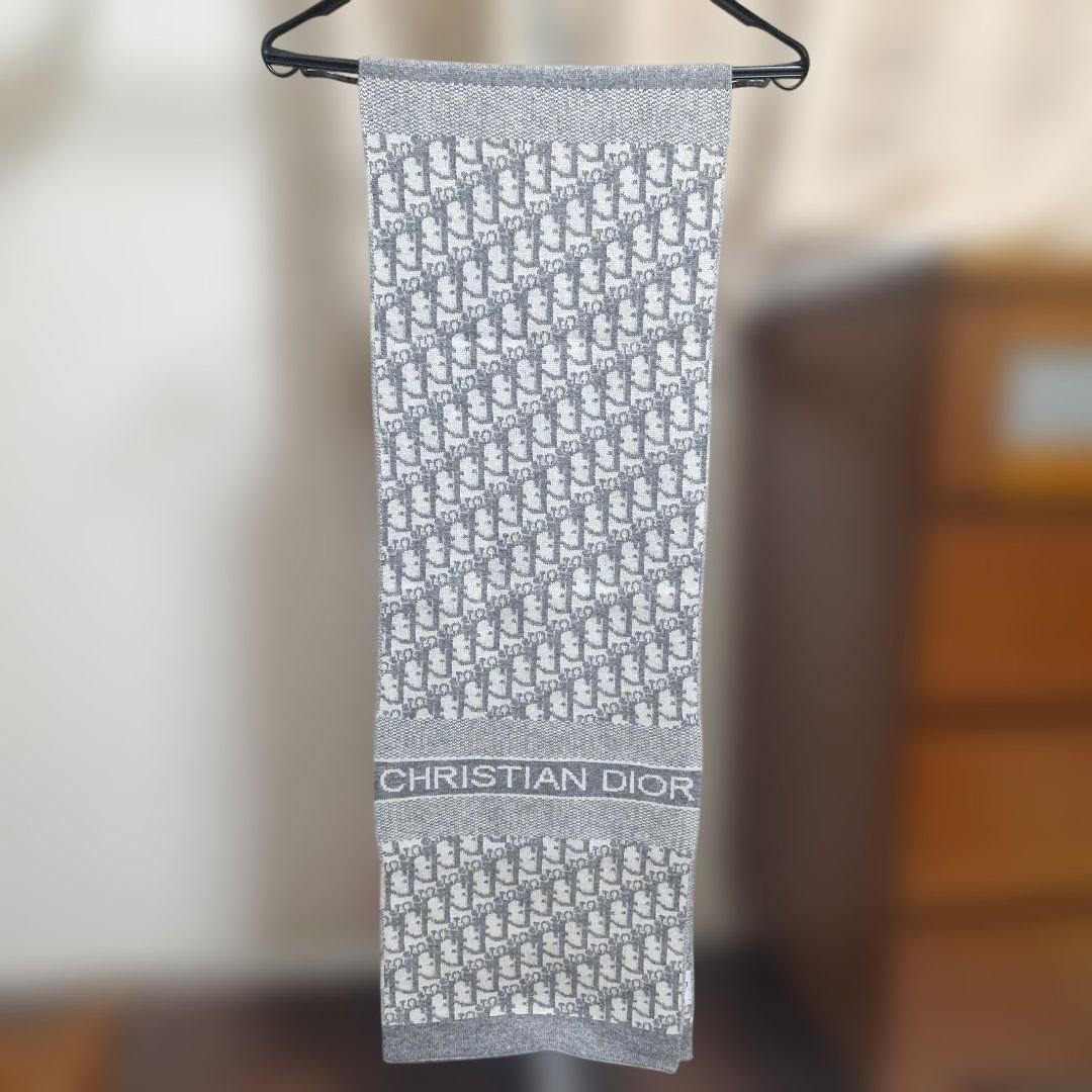 【新品】Dior ディオール マフラー　グレー
