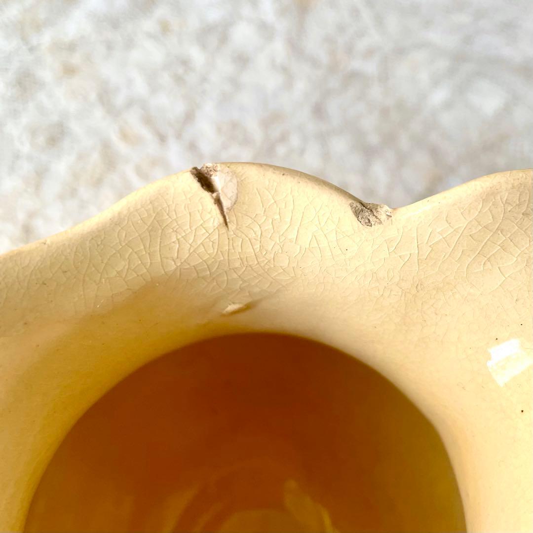 【希少】マーガレットレリーフ蓋付きピシェ ボルドー窯　フランスアンティーク