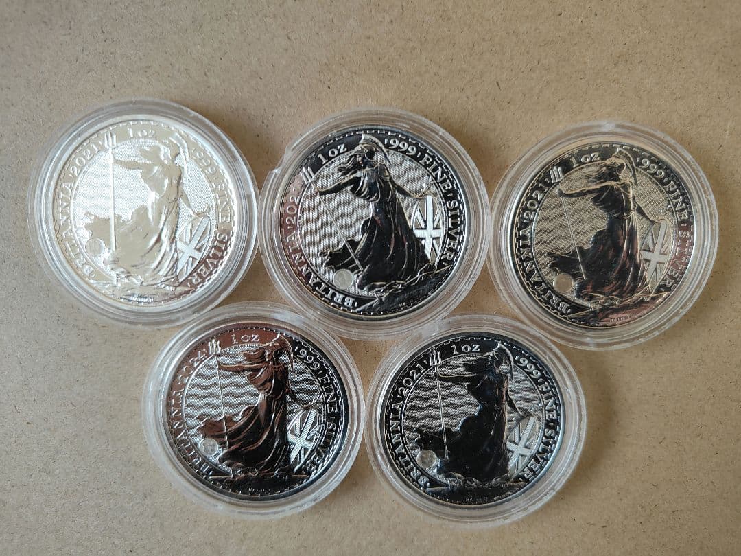 ブリタニア2021年4点 ブリタニア2024年1点 1オンス銀貨