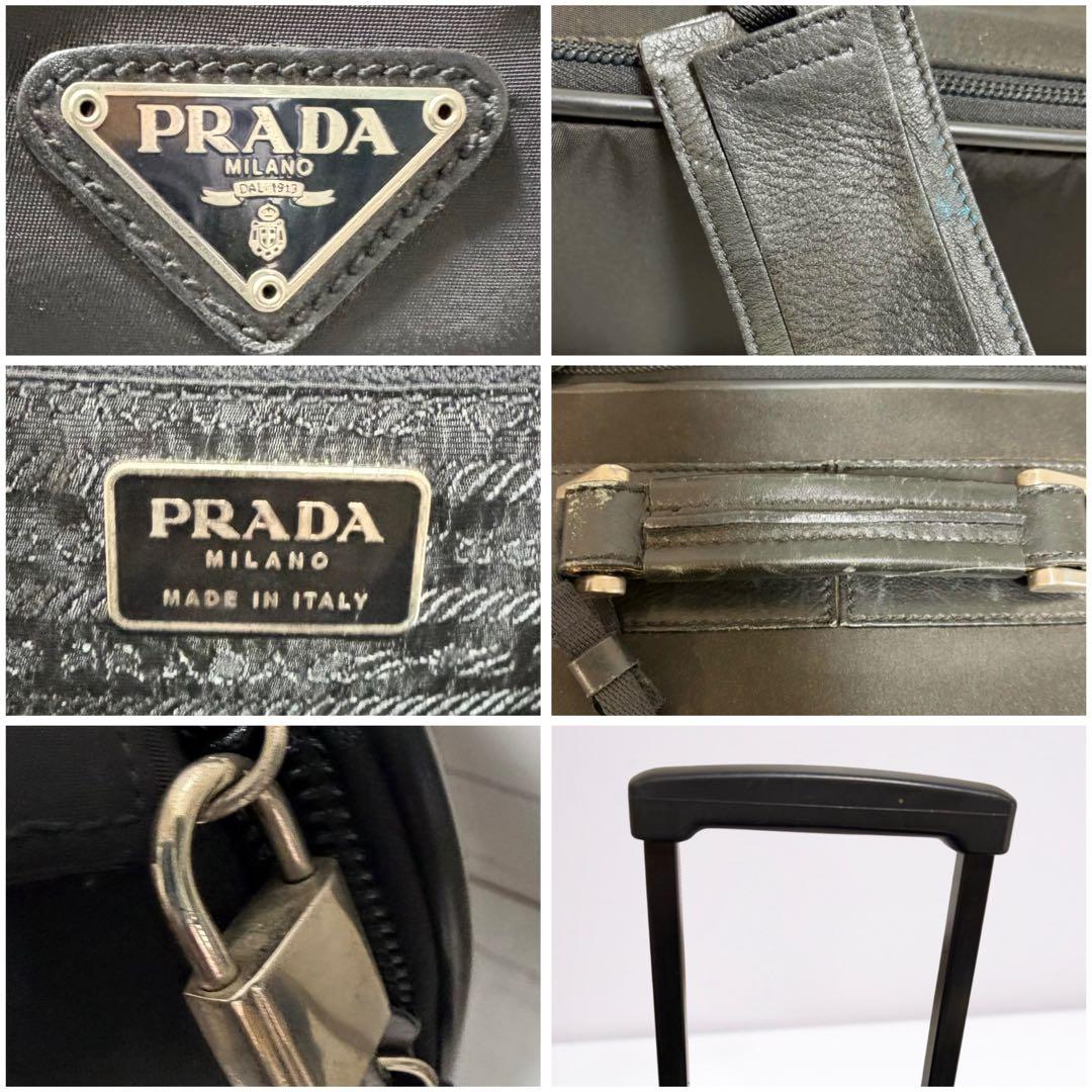 【正規品】プラダ PRADA キャリーケース トロリー ナイロン 三角ロゴ 黒