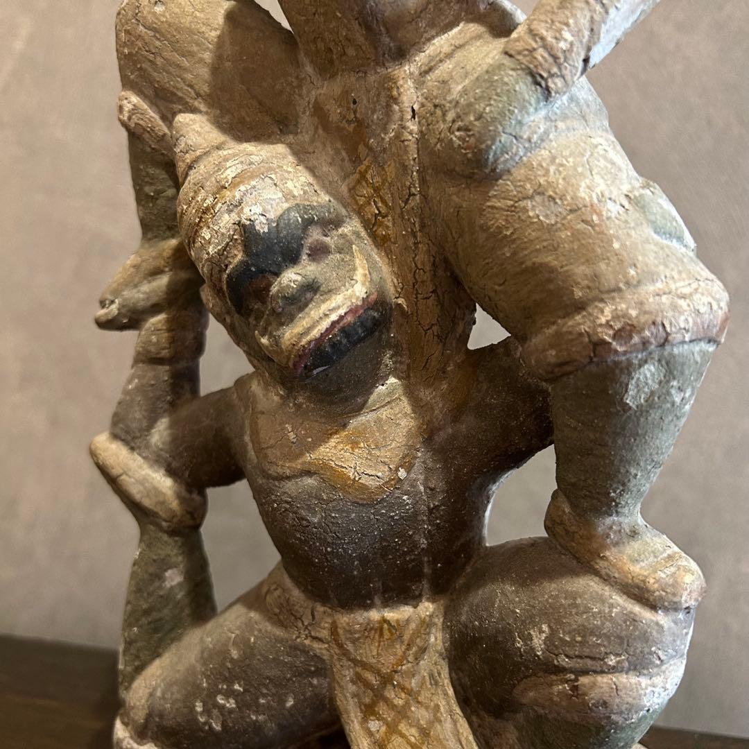 ヒンドゥー教　神話　ラーマーヤナ　猿神　オブジェ　置物　アンティーク　骨董