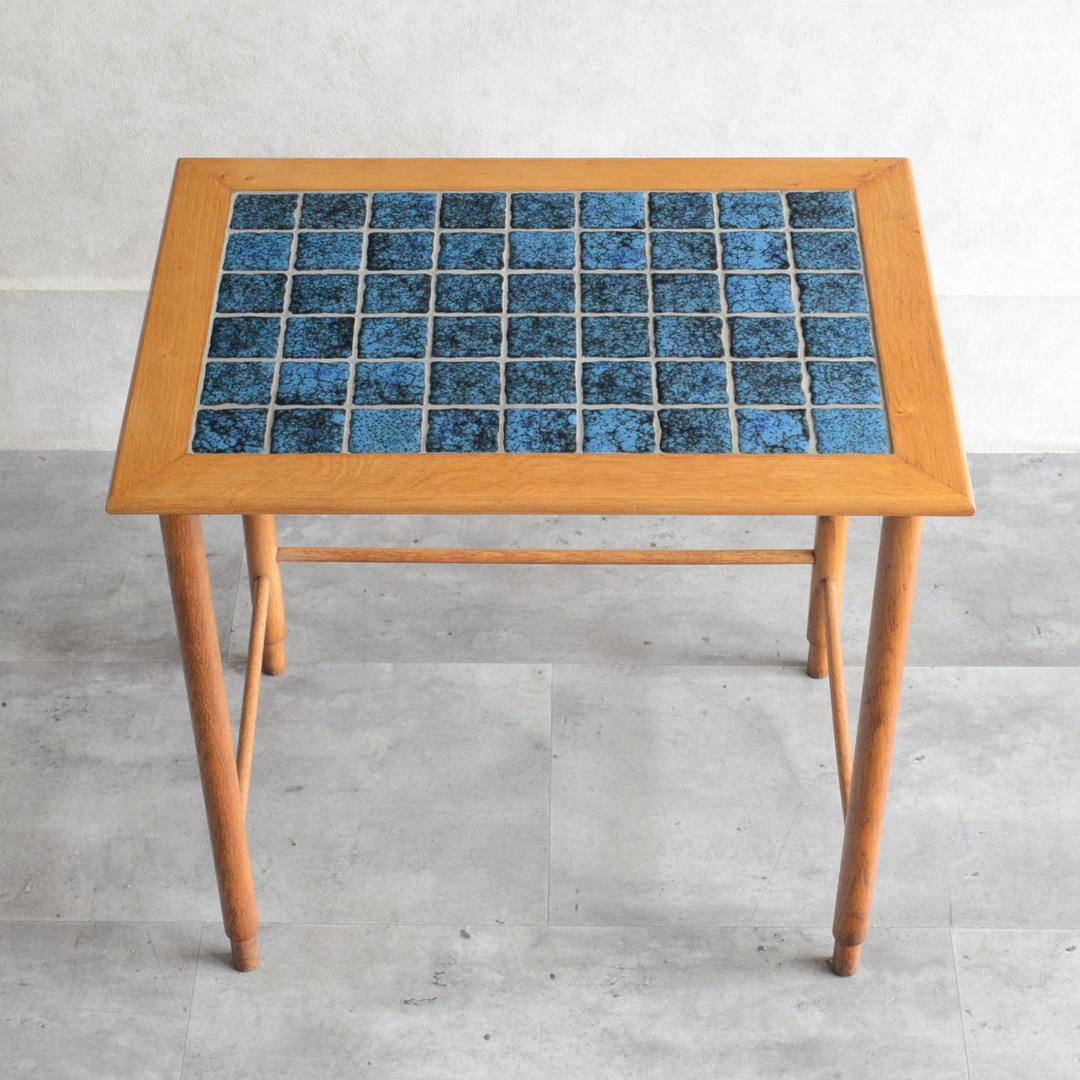 デンマーク 北欧ヴィンテージ タイルトップ サイドテーブル オーク 北欧家具