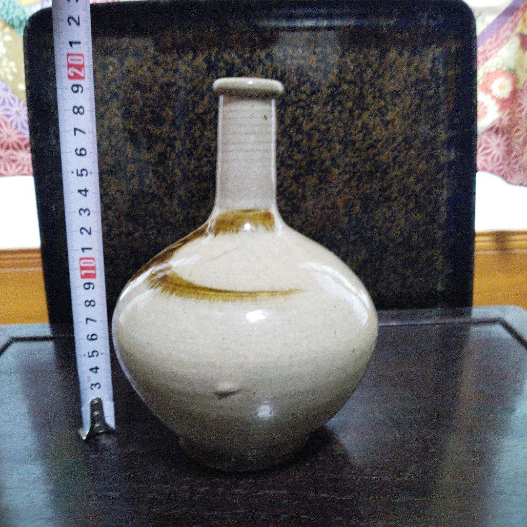 NO295　大堀相馬焼 　古相馬　徳利　飴釉流し掛け