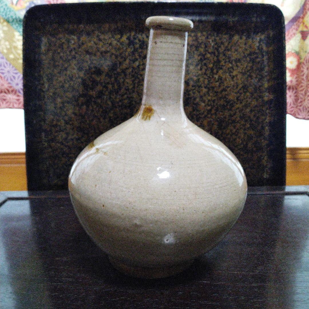 NO295　大堀相馬焼 　古相馬　徳利　飴釉流し掛け