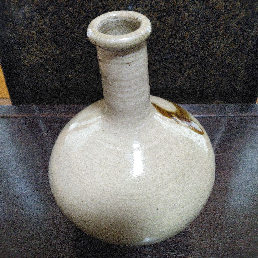 NO295　大堀相馬焼 　古相馬　徳利　飴釉流し掛け