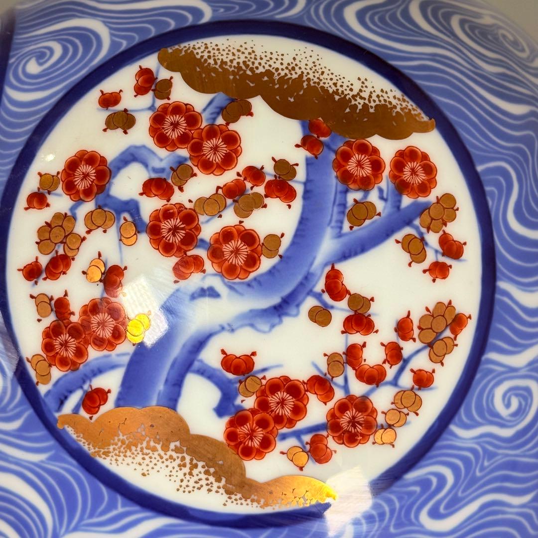 オールド香蘭社　香蘭社謹製　色絵丸文様花瓶　高さ27.3㎝　金彩　桜　梅　牡丹