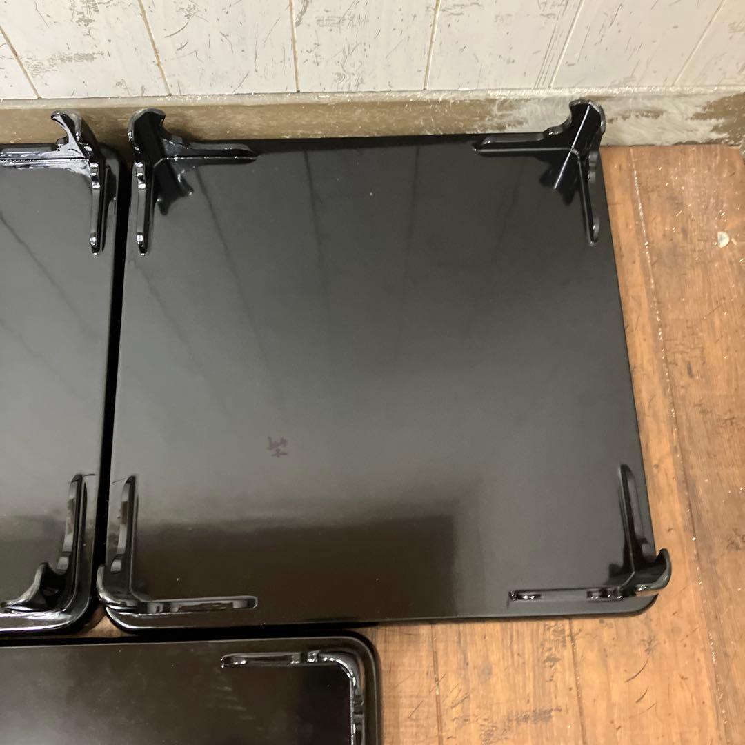 D-4 昭和レトロ 会議膳 膳 御膳5客セット セット売り 四角形 正方形 漆器